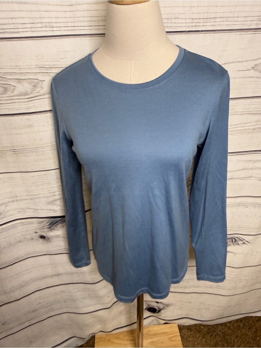 Pendleton Slate Blue Long Sleeve Crewneck Top